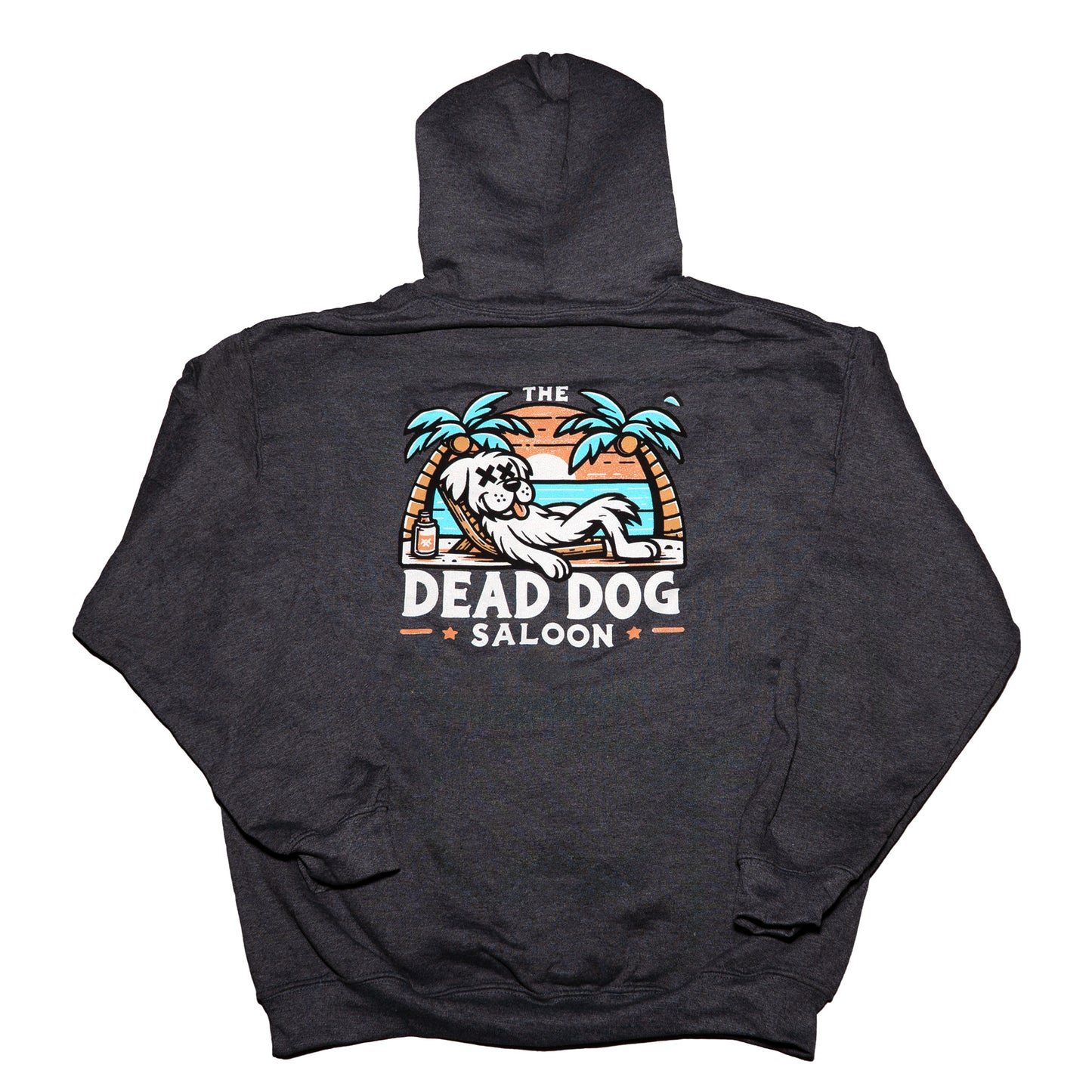 Lounging Dog Hoodie- Dark Heather