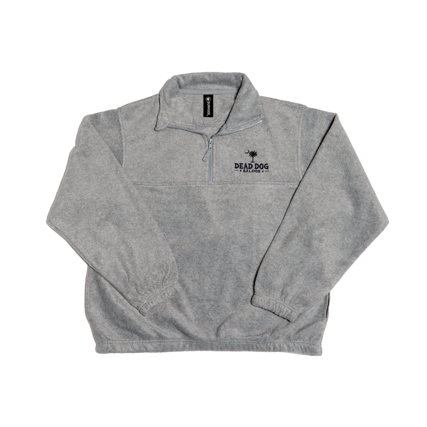 Gray Palm Tree Quarter Zip Fleece Pullover